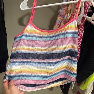 Colorful Striped Knit Tank Top